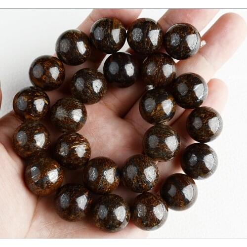 16mm natural bronzite smooth round loose beads