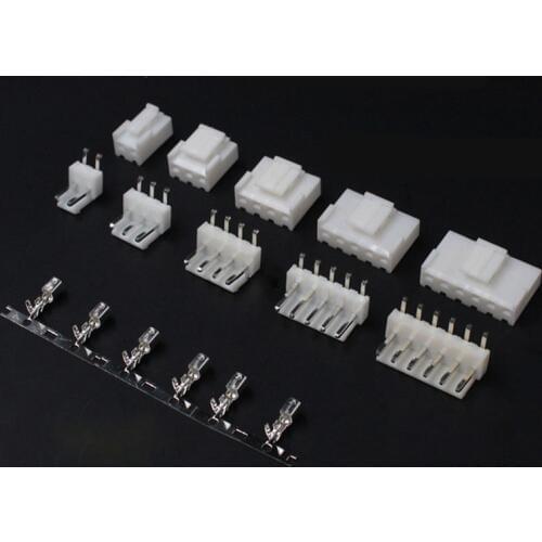 2sets VH 3.96mm spacing PCB electronic connector plug-in curved needle type 2p3p4p5p6p7p8p9p10p11p12p