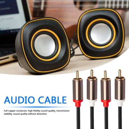 2 RCA to 2 RCA Cable Male to Male Audio Cord Lightweight Amplifier Easily Carrying for DVD TV Amplifier CD Soundbox