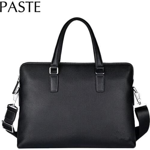 2020 Luxury Genuine Cow Leather Mens Briefcases 15" Laptop Notebook Handbag Big Cowhide Men Business Messenger Bags for Male