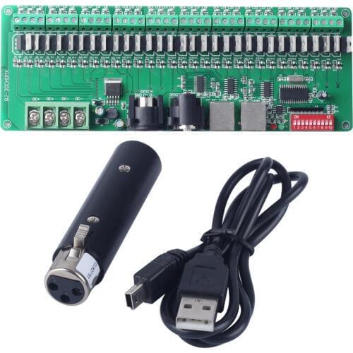 30 Channels Decoder Easy DMX RGB LED Strip Light Controller Bare Board dmx512 Decoder controller Dimmer 12v console+USB Decoder