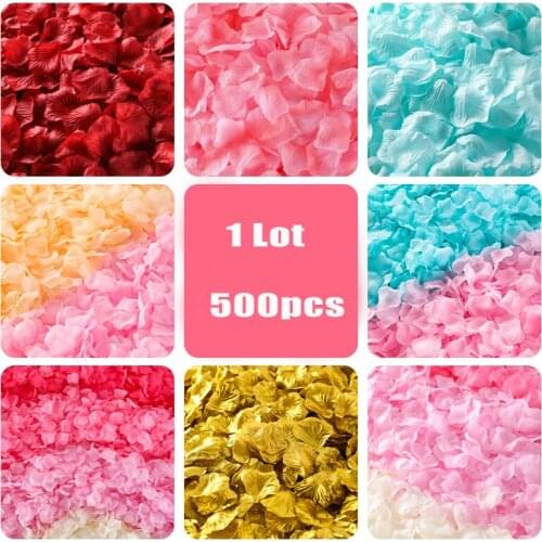 500PCS/Lot 5*5CM Silk Rose Petals For Wedding Decoration Romantic Artificial Flower 31Colors Accessories