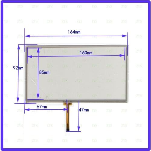 7.0 4inch 4 changed 8 lines Resistance Touch Screen glass touchsensor 164*92mm touchglass digitizer for KENWOOD
