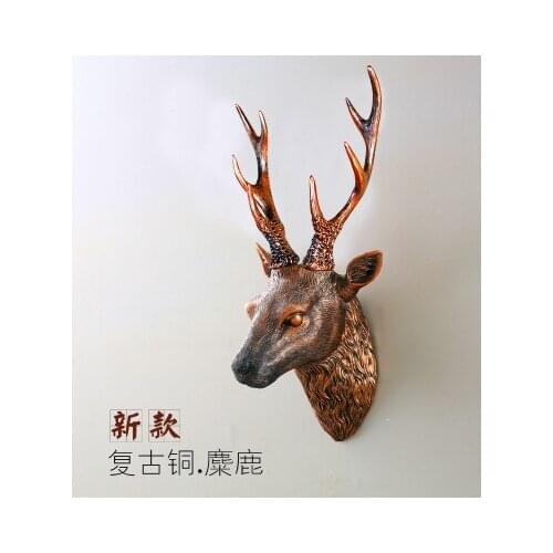 Home accessories handmade crafts Resin Deer head hanging wedding decoration miniaturas fairy photos wall decoration Hanging Art