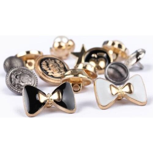 DIY Accessories Buckle Hand Sewing Buttons Metal Vintage Plating Shirt Children Cardigan Decoration shank button 100pcs/lot