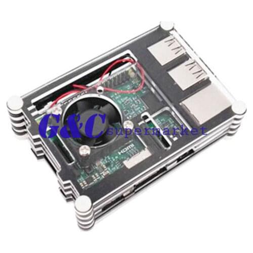 Black / Clear Layer Case with Fan for Raspberry Pi Model B+ Raspberry Pi 2 diy electronics