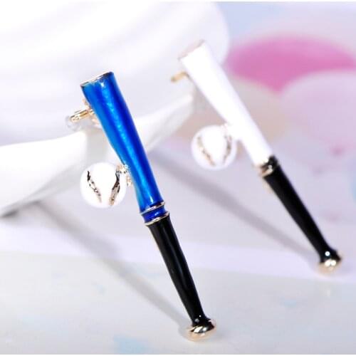 Blucome Fashion Baseball Ball Shape Brooches Blue Enamel Gold Color Pins Jewelry For Kids Girls Boys Coat Bags Hat Accessories