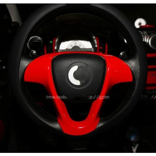 FOR Mercedes Smart Fortwo Three Wheel Smart T 1 Carbon Fiber Car Peach Wooden Interior Modified Patch Sales 1 Promotion Stickers