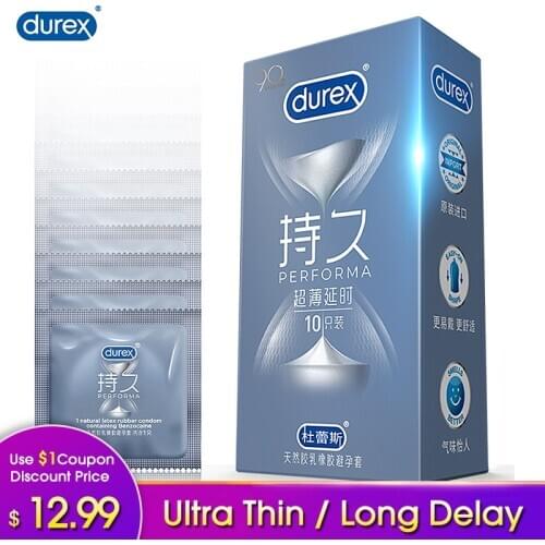 Durex Condom Ultra Thin Long Lasting Delay Ejaculation Natural Latex Lubricated Penis sleeve intimate Goods Sex Toys for Men