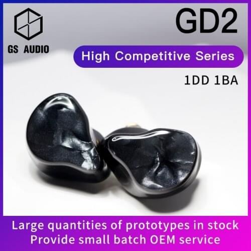 GS AUDIO GD2 1BA+1DD Hybrid Driver HiFi In-Ear Earphones with 0.78 2pin Detachable Cable IEMs for Audiophiles Musician OEM IEM