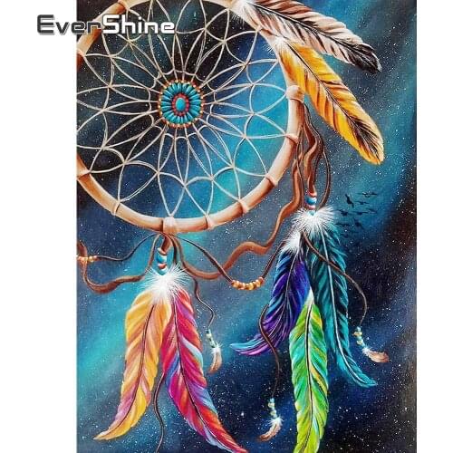 EverShine Diamond Embroidery Dreamcatcher Full Drill Square 5D Diamond Painting Scenic Picture Cross Stitch Mosaic DIY Wall Art