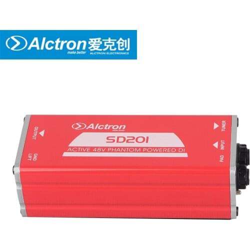 Alctron SD201 active DI box for guitar recording and stage performance, acoustic and electric guitar
