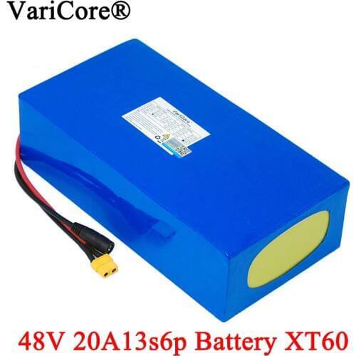 VariCore 48V 20ah 13s6p Lithium Battery Pack 48V 20AH 2000W electric bicycle battery Built in 50A BMS XT60 plug