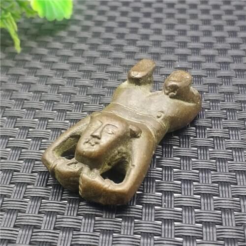 Solid Small Copper Ware Individual Creativity Little Girl Copper Ornament Micro Carving Children Retro Fengshui Copper Ware