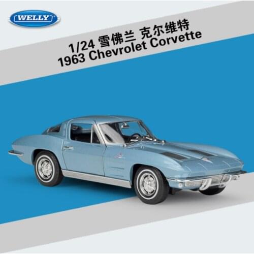 Welly 1:24 Chevrolet 1963 Corvette Simulation Alloy Car Model Crafts Decoration Collection Toy Tools Gift
