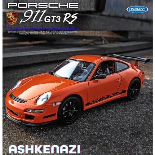 Welly 1:24 Porsche 911 GT3 RS car alloy car model simulation car decoration collection gift toy Die casting model boy toy