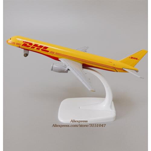 16cm Yellow Alloy Metal Air DHL B757 Airlines Airplane Model DHL Boeing 757-200 Airways Air Plane Model Diecast Aircraft Toy