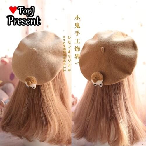 Soft Cute Japanese bud hat cocky butt Beret Kirky PP painter hat pancake hat cute autumn winter hat