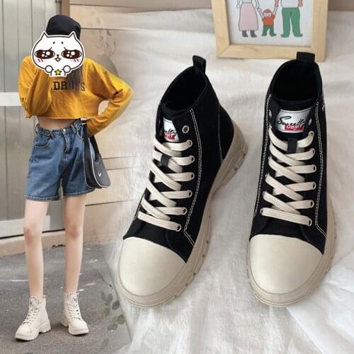 2021 New Canvas Shoes Women Boots Palladium Style Fashion High-top Military Ankle Casual Shoes Female High Quality Boots