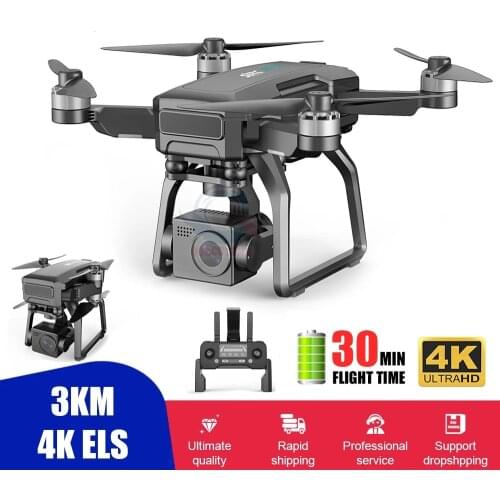 New F7 4K GPS RC Camera Drone Profesional Quadcopter 3-Axis Gimbal 5G WIFI FPV Brushless Motor 3KM RC Helicopter Quadcopter Dron