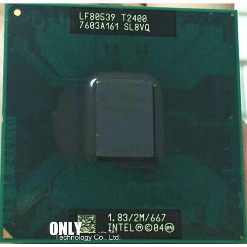 Original intel Core Duo T2400 CPU 2M Cache,1.83GHz,667MHz FSB Laptop processor support 945 chipset