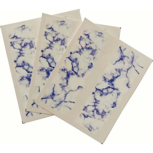 Blue colour Nail Transfer Water Foils Gradient Marble Nail Art Sticker Fashion Full Cover Image Decals C33