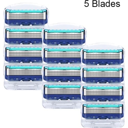 Five Safety Shaving Razor Blades Chinese Replaceable Head Stainless Steel Flexible Shaving Razor 5 blades With No Logo