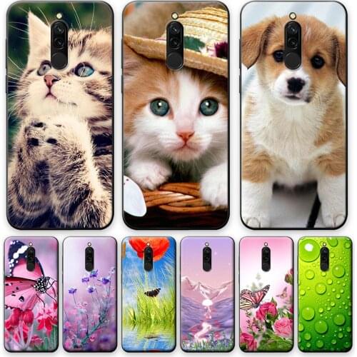 Silicone Case For Xiaomi Redmi 8 Cases Full Protection Soft Tpu Back Cover Case On Redmi 8 6.22 inch Bumper Phone Bags Cat Shell