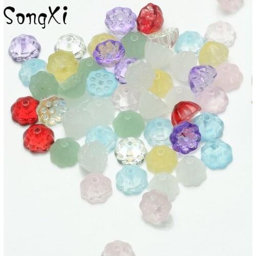 Multicolor Lotus Shape petal Glass Beads for Jewelry Making DIY Handmade Bracelet Earrings Necklace 11x11mm Crystal Glaze Beads