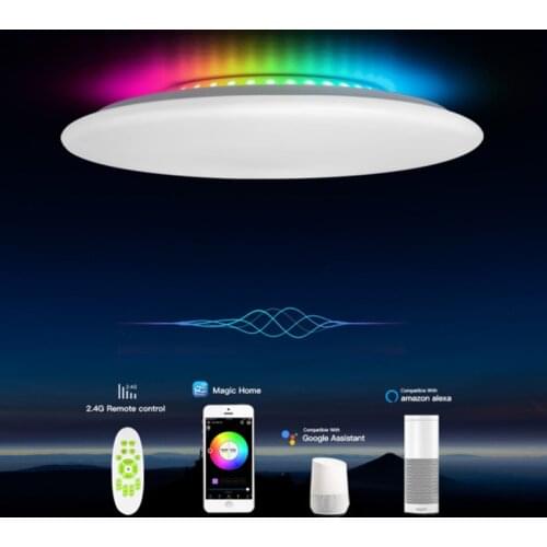 LED Ceiling Lamp Wifi Smart Ceiling Light RGB Dimmable Music Ceiling Light Remote Voice Control For Smart Home Work With Google