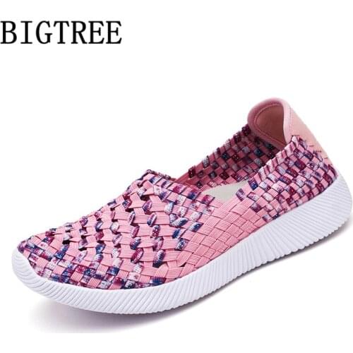 Loafers Womens Shoes Comfort Summer Soft Braid Flat Shoes Women Breathable Slip On Shoes For Women Big Size Sapato Feminino Bona