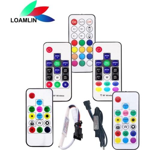USB/DC RF 14/17/21Keys LED Pixel Strip Light Controller With WS2813 WS2815 With Remote Controller DC5-24V