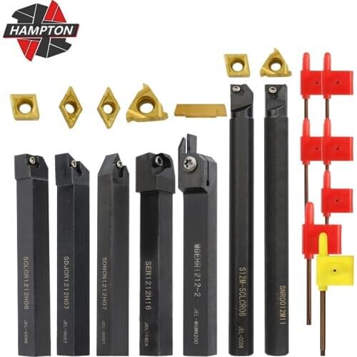 External Turning Tools Set 7 Set Lathe Boring Bar 12mm Shank Turning Tool Holder Set With 7pcs Carbide Inserts And Wrenches