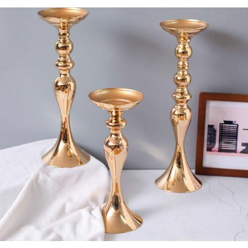 32/38/50cm Iron Candle Holder Candlestick Metal Candle Holders Flower Vase Candlestick Holder Table Centerpiece Flower Racks