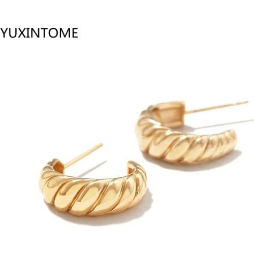 Prevent Allergy 925 Sterling Silver Ear Needle Stud Earrings For Women Circle Earrings Trendy Jewelry Vintage Accessories