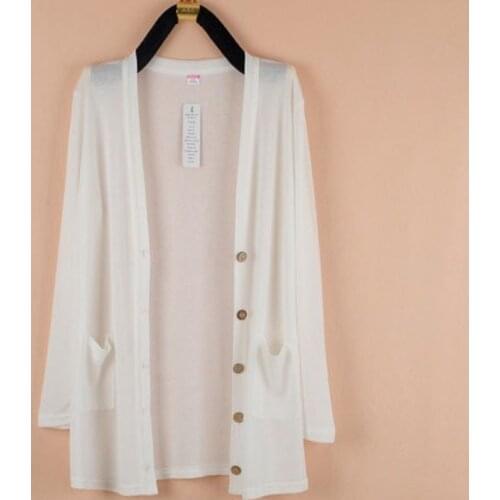 Women Midi Long Cardigan Summer Spring Thin Knitted Female Casual Loose Sweater Coat Jacket Plus Size Air-conditioned Tops C67