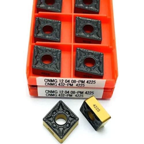 10pcs CNMG120408 PM 4225 External turning tool Lathe milling cutter Carbide insert CNC pin milling tool CNMG120408 PM4225