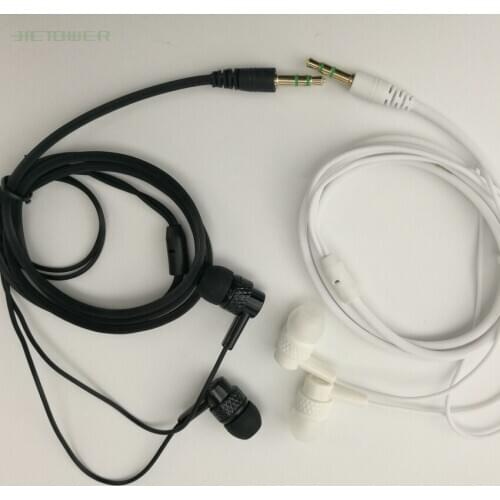 100pcs in ear Milk white black coarse crude thick line crod cable earphone 1.1 meter cheap good quality soft TPE factory price