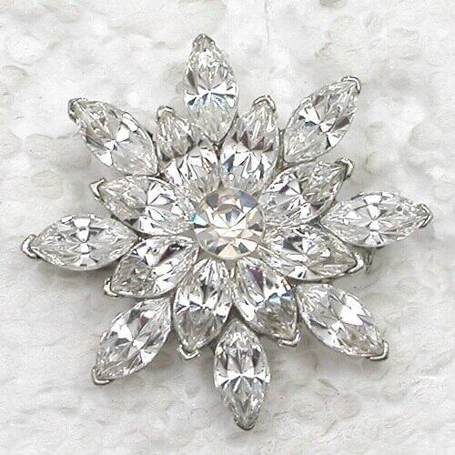 12pcs/lot Wholesale Fashion Brooch Rhinestone Marquise Flower Pin brooches Wedding party prom C101174