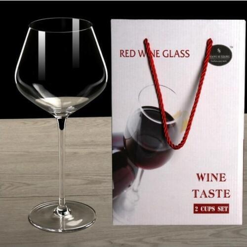 2 gift box goblets Wedding Crystal cocktail glass champagne flute brandy glass juice drink cup