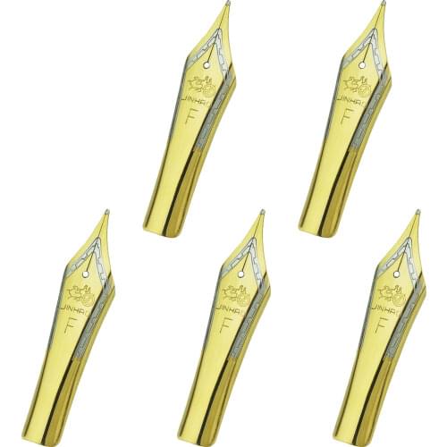 5PCS Original Jinhao Fountain Pen Nibs Golden / Silver Fine Size Compatible with Jinhao 100, 450, 159, 750, Double Dragon Pens