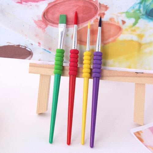 4Pcs Cute Artist Watercolor Painting Brushes Nylon Wooden Multifunctional Brushes Water Color Acrylic Gouache Oil Painting 00088