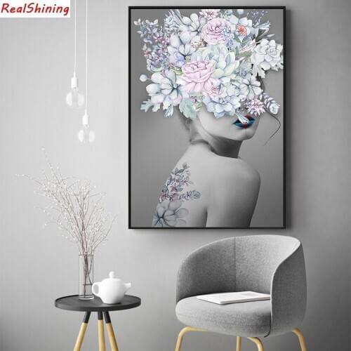 5D Diy Diamond Painting Cross Stitch full Square Diamond Embroidery Flower and beauty picture for room Decor H2331