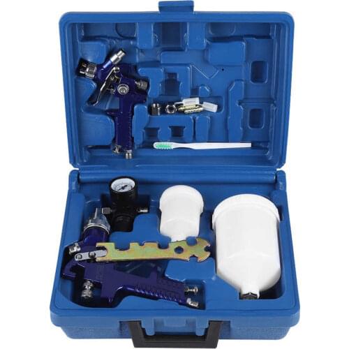 HVLP Air Spray Kit 1 4mm 0 8mm Nozzle Set Paint Up Gravity Feed 2PC