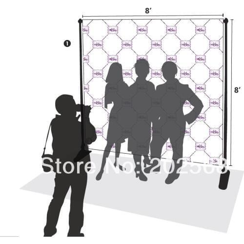 Free Shipping!8' x 8' Step and Repeat Banner Stand W/Banner Printing
