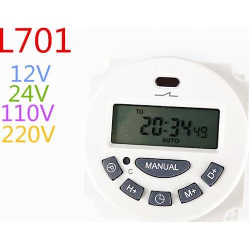 Free shipping din rail timer timer minute Digital LCD Power Timer Programmable Time Switch Relay rele 12V 24V 110V 220V