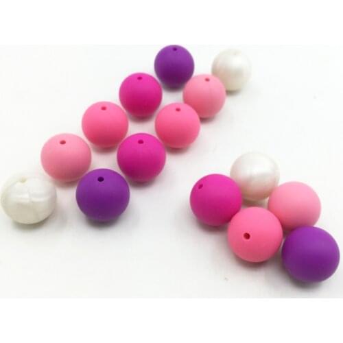 Whosale 500pcs 10/12/15/20mm Silicone Beads Baby Teether Eco-friendly BPA Free Baby Teething Pacifier Chain Beads Baby Product