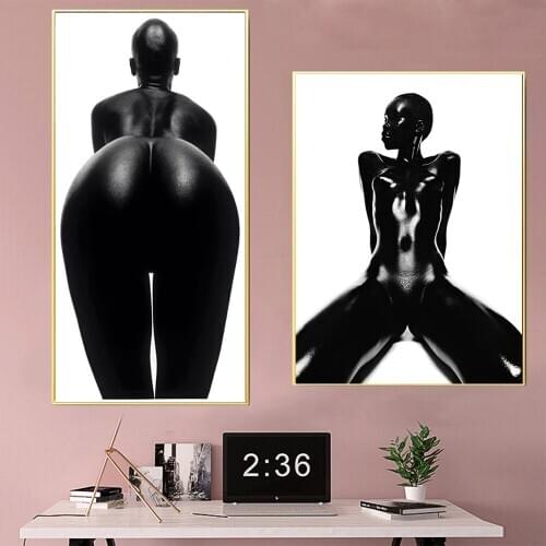 Black Women Before and After Canvas Painting Modern Fashion 2pcs Combination Hot Selling Wall Posters for Living Room Home Decor