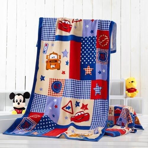 Disney 140*70 And 34*34 Cm Cartoon Animation Towels Authorized Goods Racing Car Series Brothers Bath Towels Face Towels Square