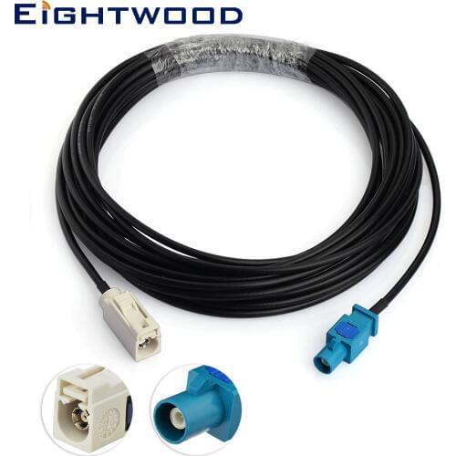 Eightwood Universal Vehicle Auto FM Radio Stereo Antenna Extension Fakra B Jack Socket to Fakra Z Plug RG174 Coaxial Cable 5m